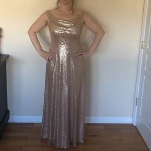 Dessy Collection Rose Gold Bridesmaid Gown 4531 8